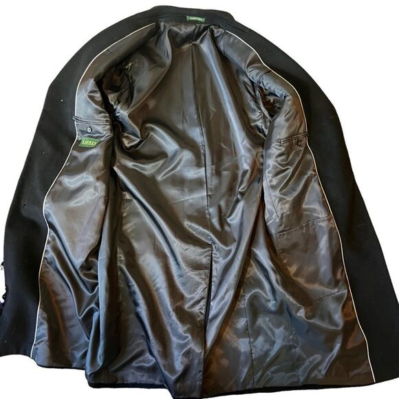 Lauren Ralph Lauren Italy Black Cashmere Wool Overcoat - Picture 5 of 15